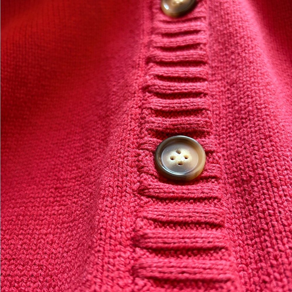 [NWOT] Marled Puff Sleeve Button-Front Knit Cardigan – Cherry Red (Never Worn) - Picture 7 of 9